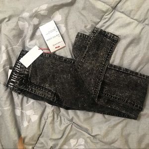 Black acid wash high rise jeggings NWT